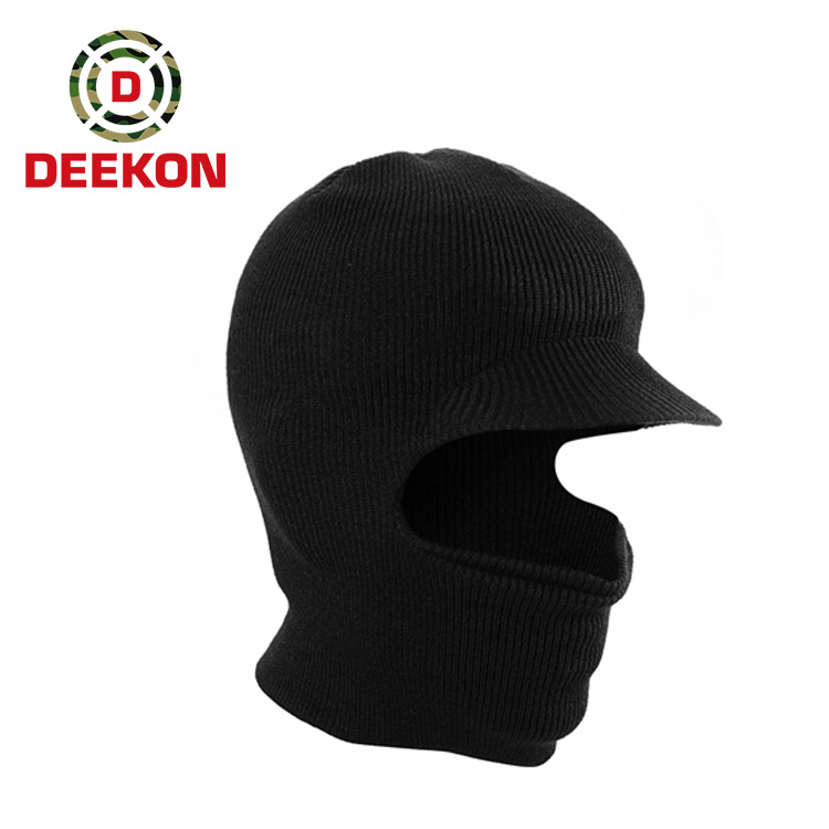 Black Balaclava with Brim