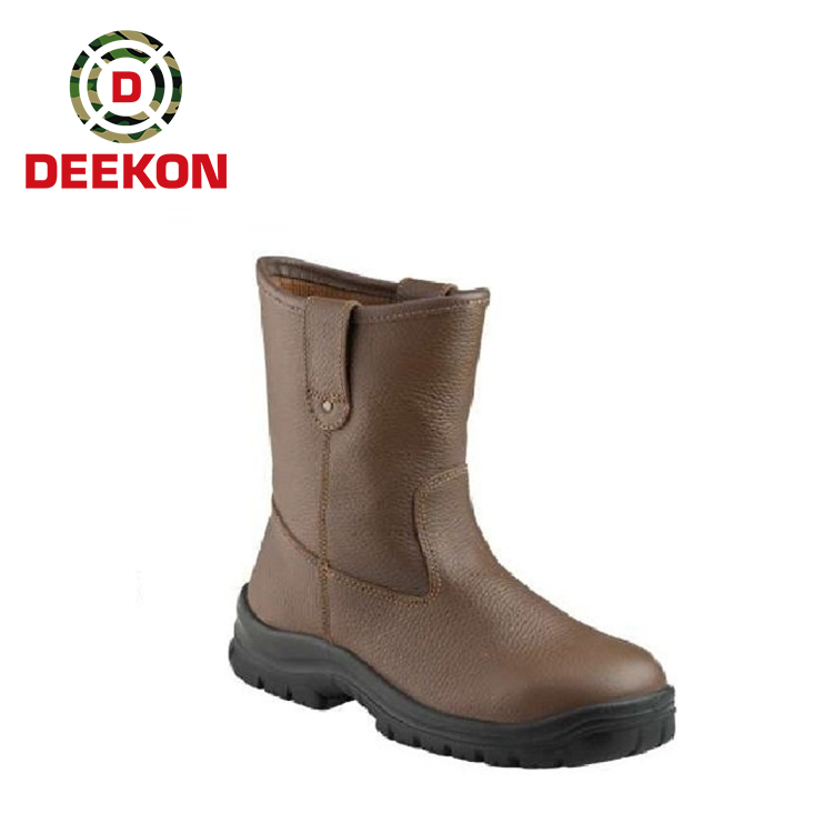 Brown Lichi Grain Safety Shoes
