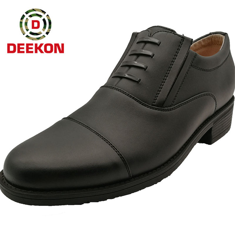 Black Full Grain Joint Army Leather Shoes